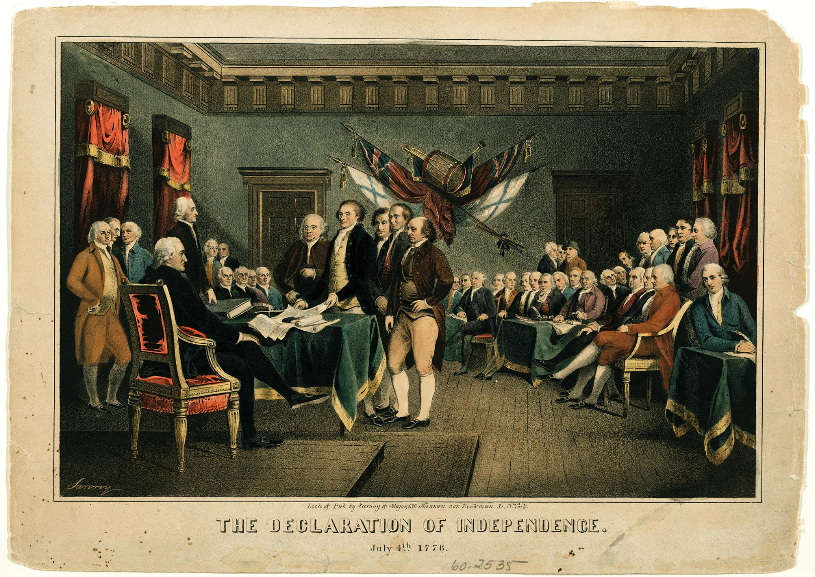 The Declaration of Independence, July 4th 1776 — lithograph by Sarony & Major
